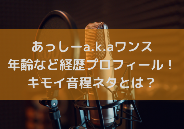 あっしーa K Aワンスの年齢などプロフィールと経歴 キモイ音程ネタとは ミルクな暮らし