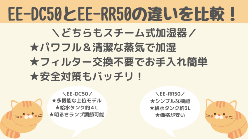 EE-DC50とEE-RR50の違いを比較