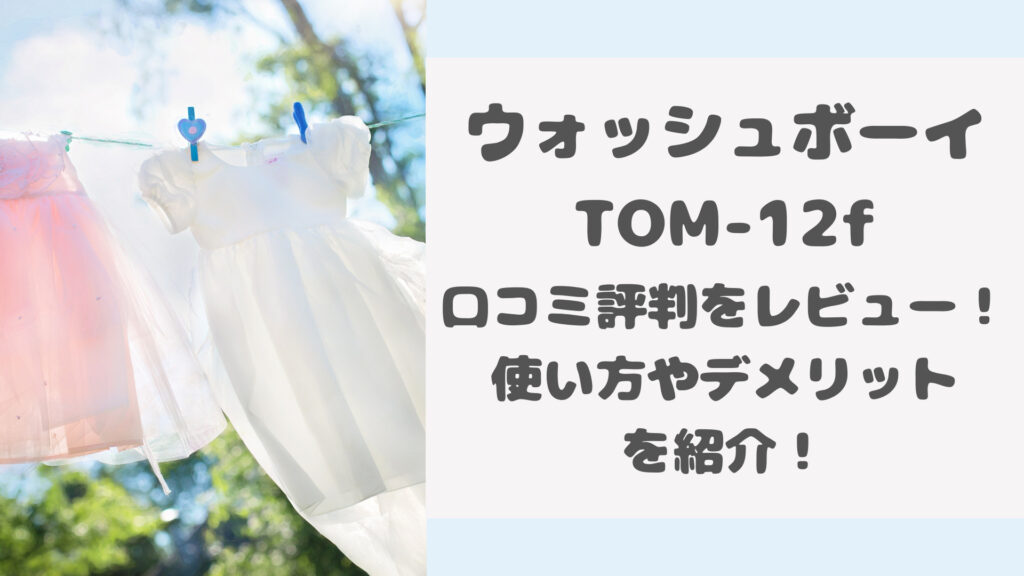 ウォッシュボーイ TOM-12f 口コミ評判をレビュー